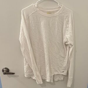Zella White Crewneck Long Sleeve Tee